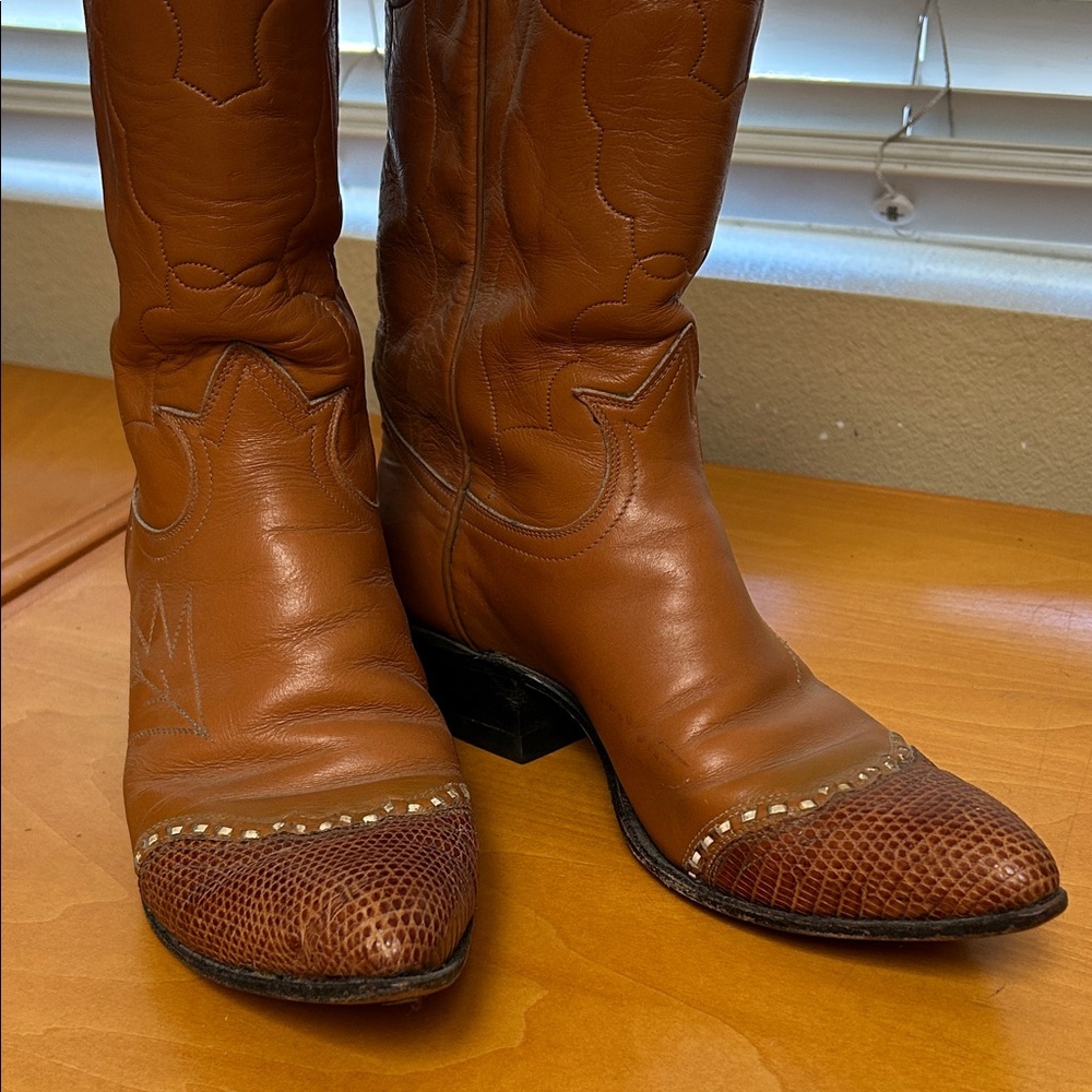 1960’s Tony Lama Lizard tip pee wee Cowboy Boots 7.5 - Picture 11 of 11